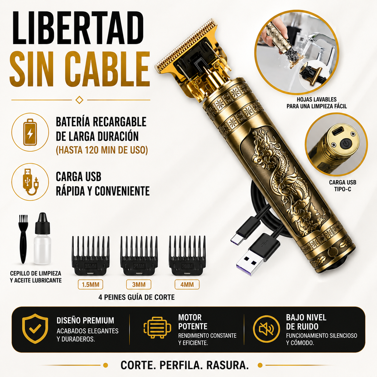 Combo Profisional Máquina + Patillera 3 en 1